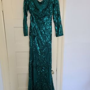 Formal Women's 0X Green Sequin Dress